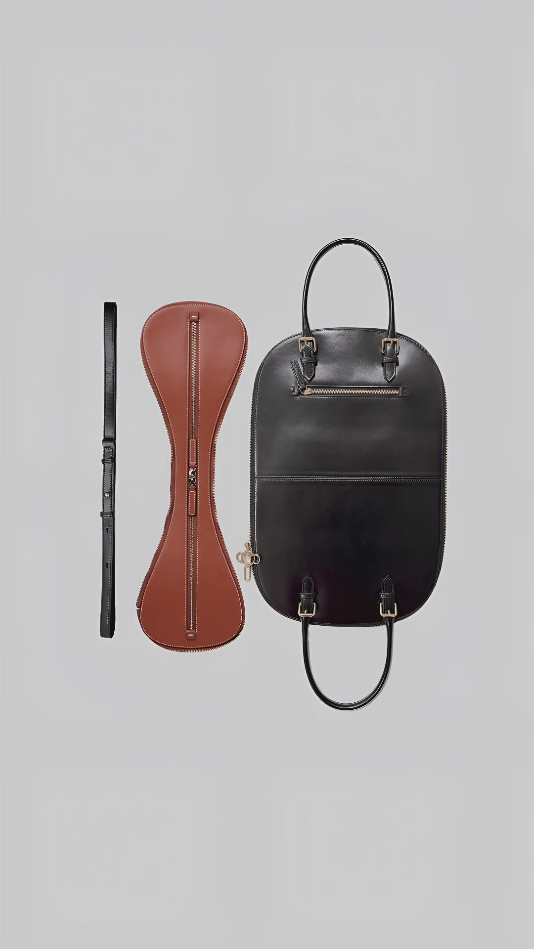 Black Brown Bowling Bag